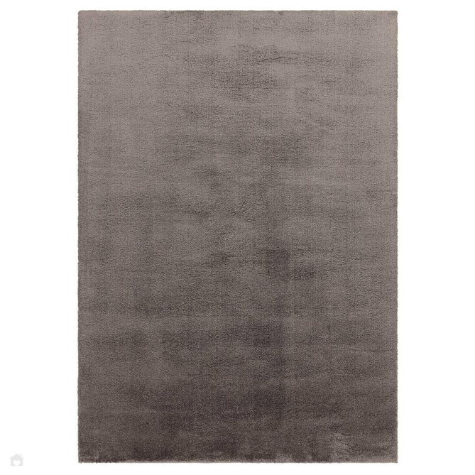 Como Plush Plain Super-Soft Silky Shimmer Ultra High-Density Mid-Height Polyester Shaggy Charcoal Grey Rug-Asiatic Carpets-Rug Love - The Most Loved Rug Store