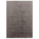 Como Plush Plain Super-Soft Silky Shimmer Ultra High-Density Mid-Height Polyester Shaggy Charcoal Grey Rug