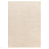 Como Plush Plain Super-Soft Silky Shimmer Ultra High-Density Mid-Height Polyester Shaggy Ivory Rug