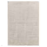 Como Plush Plain Super-Soft Silky Shimmer High-Density Mid-Height Fine-Yarn Textured Polyester Shaggy Silver Rug 160 x 230 cm