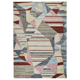 Contours Deco Modern Abstract Hand-Woven Wool Multicolour Rug