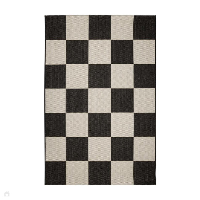 County Chequer Black In-Outdoor Flatweave Runner-Melrose-Rug Love - The Most Loved Rug Store