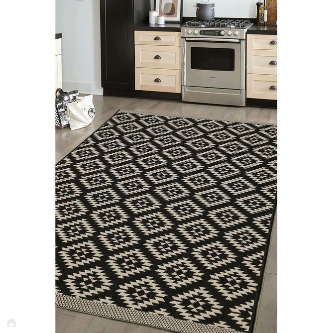 County Genesis Black In-Outdoor Flatweave Rug-Melrose-Rug Love - The Most Loved Rug Store