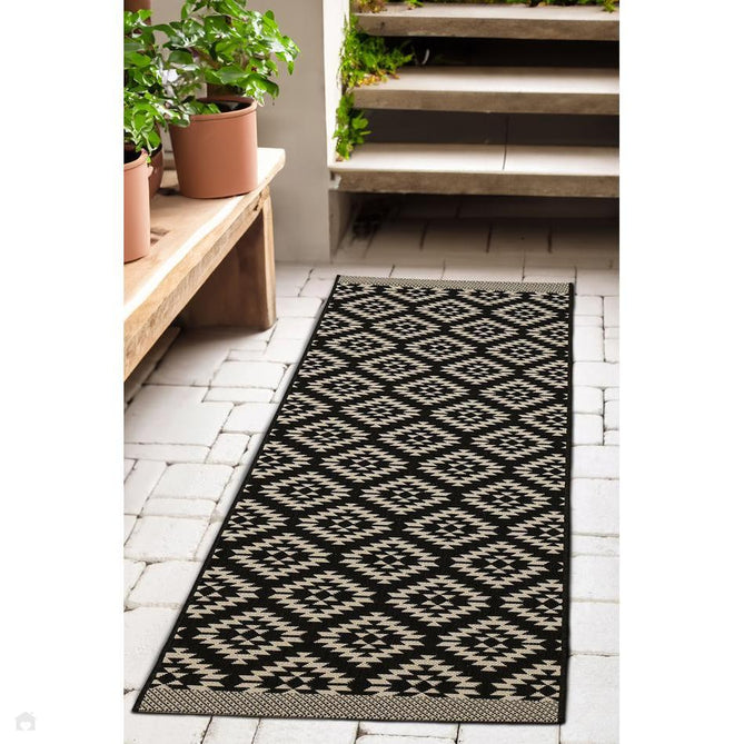 County Genesis Black In-Outdoor Flatweave Runner-Melrose-Rug Love - The Most Loved Rug Store