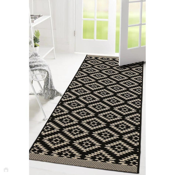 County Genesis Black In-Outdoor Flatweave Runner-Melrose-Rug Love - The Most Loved Rug Store