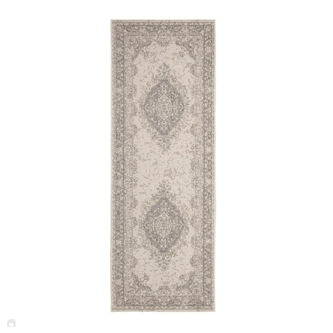 County Medallion Silver In-Outdoor Flatweave Rug-Melrose-Rug Love - The Most Loved Rug Store