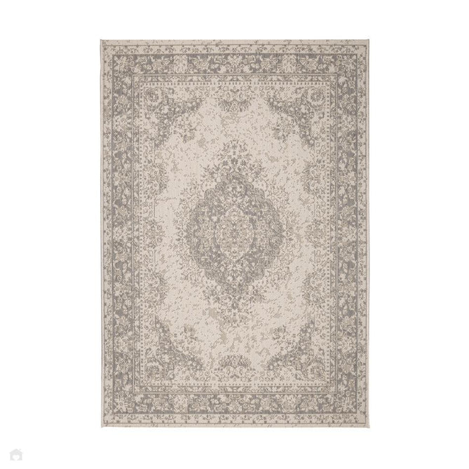 County Medallion Silver In-Outdoor Flatweave Rug-Melrose-Rug Love - The Most Loved Rug Store