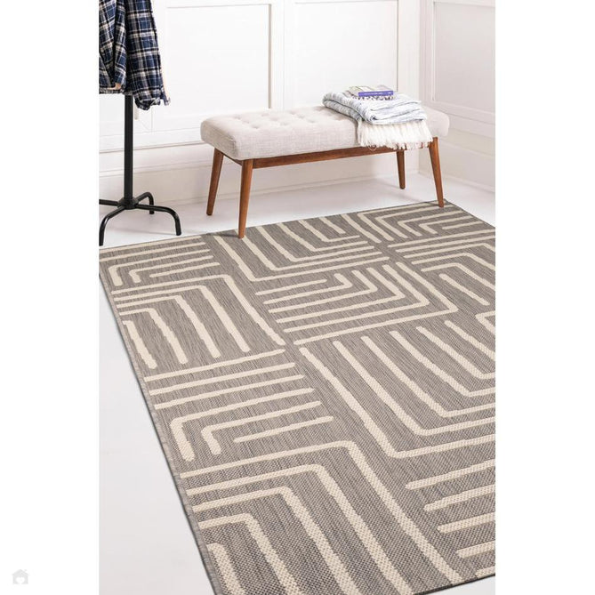 County Patches Grey In-Outdoor Flatweave Runner-Melrose-Rug Love - The Most Loved Rug Store