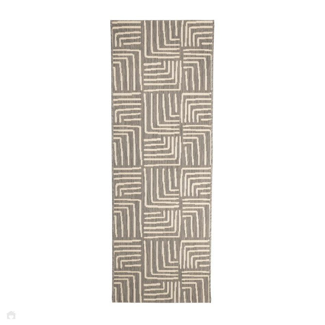 County Patches Grey In-Outdoor Flatweave Runner-Melrose-Rug Love - The Most Loved Rug Store