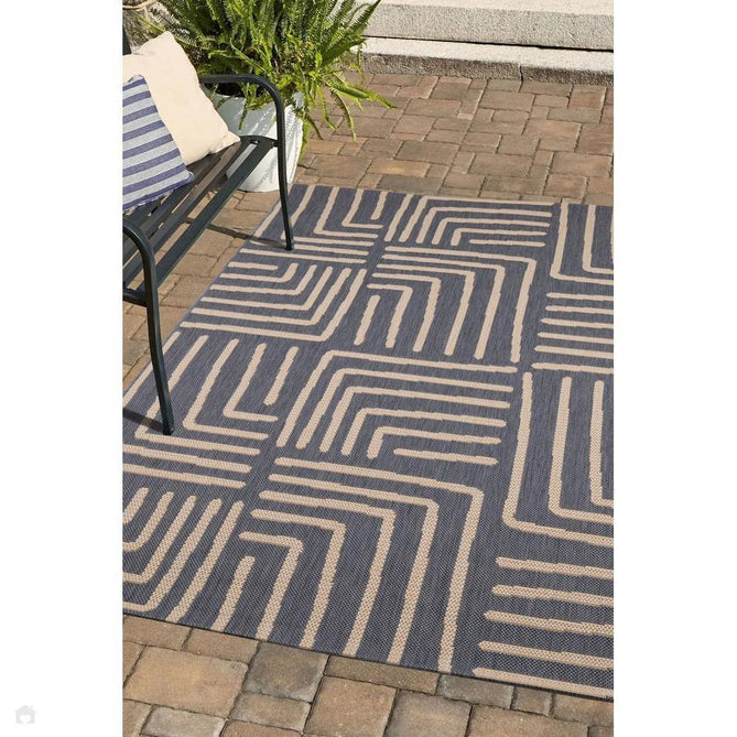 County Patches Navy In-Outdoor Flatweave Runner-Melrose-Rug Love - The Most Loved Rug Store
