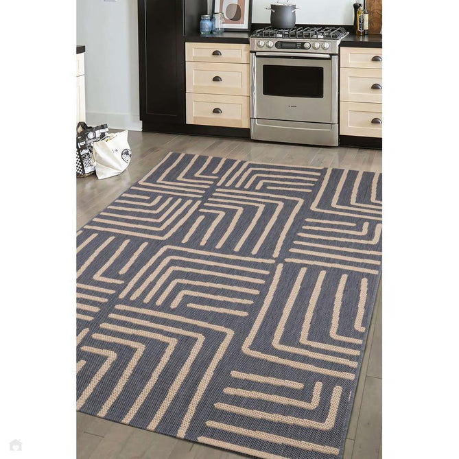 County Patches Navy In-Outdoor Flatweave Runner-Melrose-Rug Love - The Most Loved Rug Store