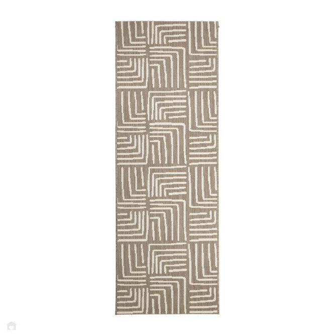 County Patches Taupe In-Outdoor Flatweave Runner-Melrose-Rug Love - The Most Loved Rug Store