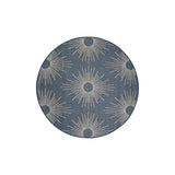 County Stars Blue In-Outdoor Flatweave Round Rug