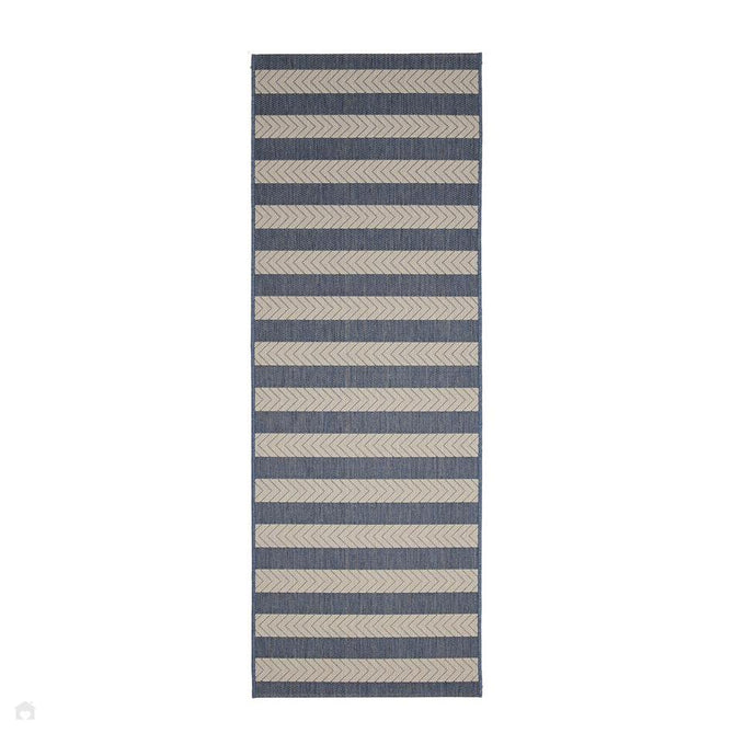 County Stripe Navy In-Outdoor Flatweave Rug-Melrose-Rug Love - The Most Loved Rug Store