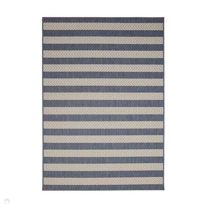 County Stripe Navy In-Outdoor Flatweave Rug-Melrose-Rug Love - The Most Loved Rug Store