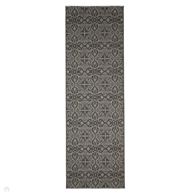 County Victorian Grey In-Outdoor Flatweave Rug-Melrose-Rug Love - The Most Loved Rug Store