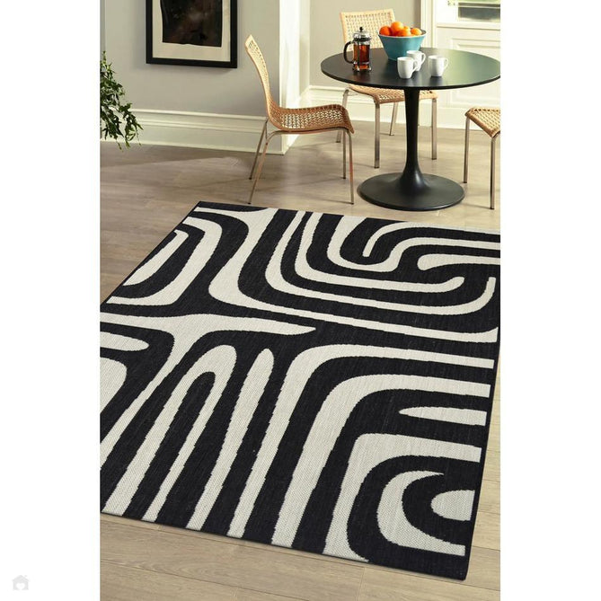 County Zebra Black In-Outdoor Flatweave Rug-Melrose-Rug Love - The Most Loved Rug Store