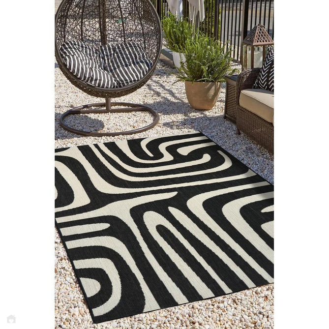 County Zebra Black In-Outdoor Flatweave Runner-Melrose-Rug Love - The Most Loved Rug Store
