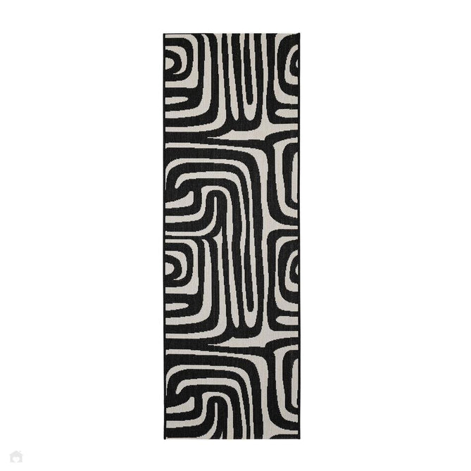 County Zebra Black In-Outdoor Flatweave Runner-Melrose-Rug Love - The Most Loved Rug Store