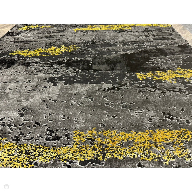 Craft 19788 Modern Abstract Distressed Marbled Metallic Shimmer Soft Textured Black/Grey/Gold Rug-Think Rugs-Rug Love - The Most Loved Rug Store