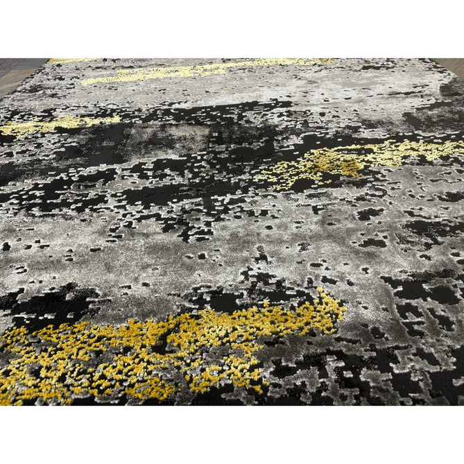Craft 19788 Modern Abstract Distressed Marbled Metallic Shimmer Soft Textured Black/Grey/Gold Rug-Think Rugs-Rug Love - The Most Loved Rug Store