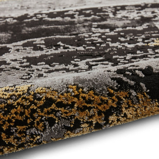 Craft 19788 Modern Abstract Distressed Marbled Metallic Shimmer Soft Textured Black/Grey/Gold Rug-Think Rugs-Rug Love - The Most Loved Rug Store