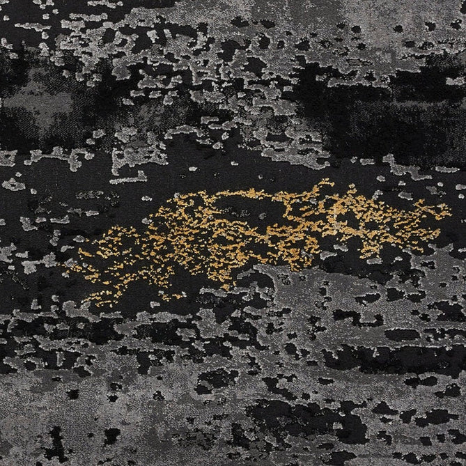 Craft 19788 Modern Abstract Distressed Marbled Metallic Shimmer Soft Textured Black/Grey/Gold Rug-Think Rugs-Rug Love - The Most Loved Rug Store