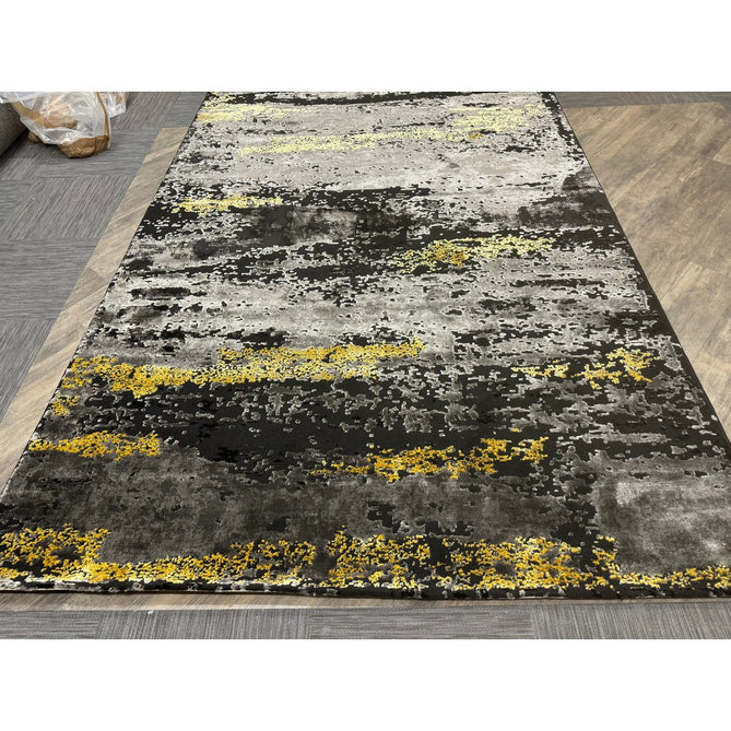 Craft 19788 Modern Abstract Distressed Marbled Metallic Shimmer Soft Textured Black/Grey/Gold Rug-Think Rugs-Rug Love - The Most Loved Rug Store
