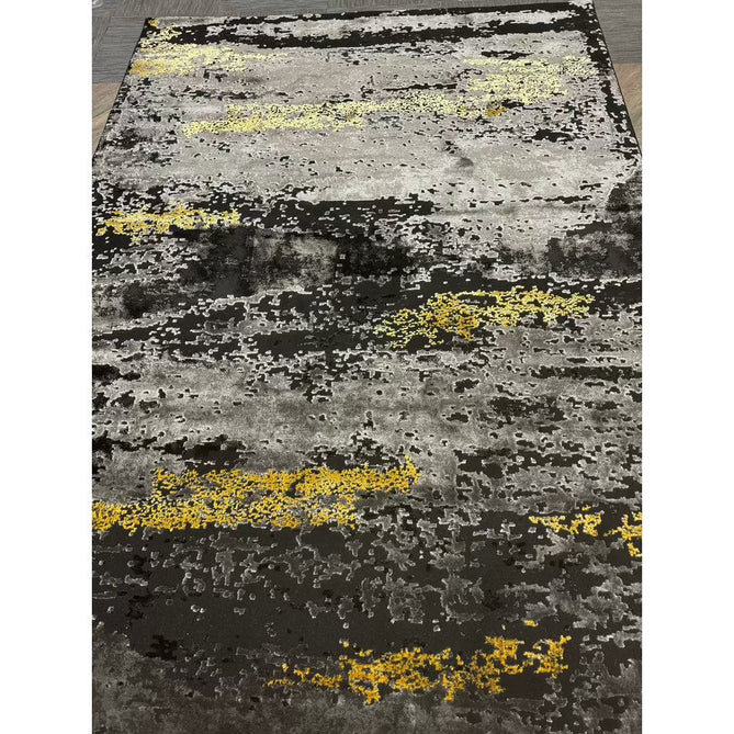 Craft 19788 Modern Abstract Distressed Marbled Metallic Shimmer Soft Textured Black/Grey/Gold Rug-Think Rugs-Rug Love - The Most Loved Rug Store