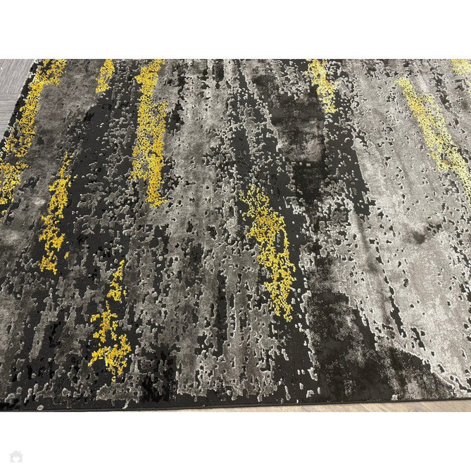 Craft 19788 Modern Abstract Distressed Marbled Metallic Shimmer Soft Textured Black/Grey/Gold Rug-Think Rugs-Rug Love - The Most Loved Rug Store