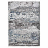 Craft 19788 Modern Abstract Distressed Marbled Metallic Shimmer Soft Textured Grey/Navy Rug