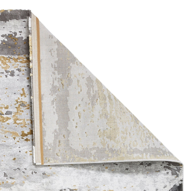 Craft 19788 Modern Abstract Distressed Marbled Metallic Shimmer Soft Textured Grey/Ochre Rug-Think Rugs-Rug Love - The Most Loved Rug Store