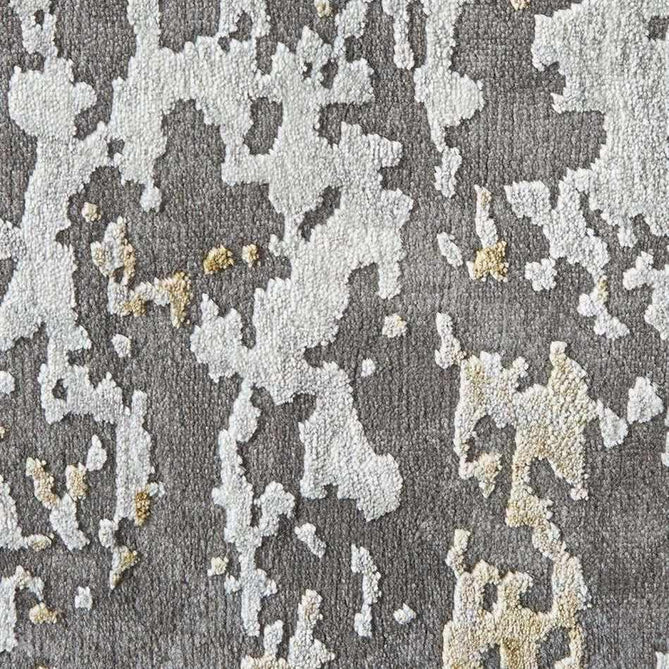 Craft 19788 Modern Abstract Distressed Marbled Metallic Shimmer Soft Textured Grey/Ochre Rug-Think Rugs-Rug Love - The Most Loved Rug Store