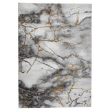 Craft 23270 Modern Abstract Marbled Soft Textured Ivory/Grey/Gold Rug