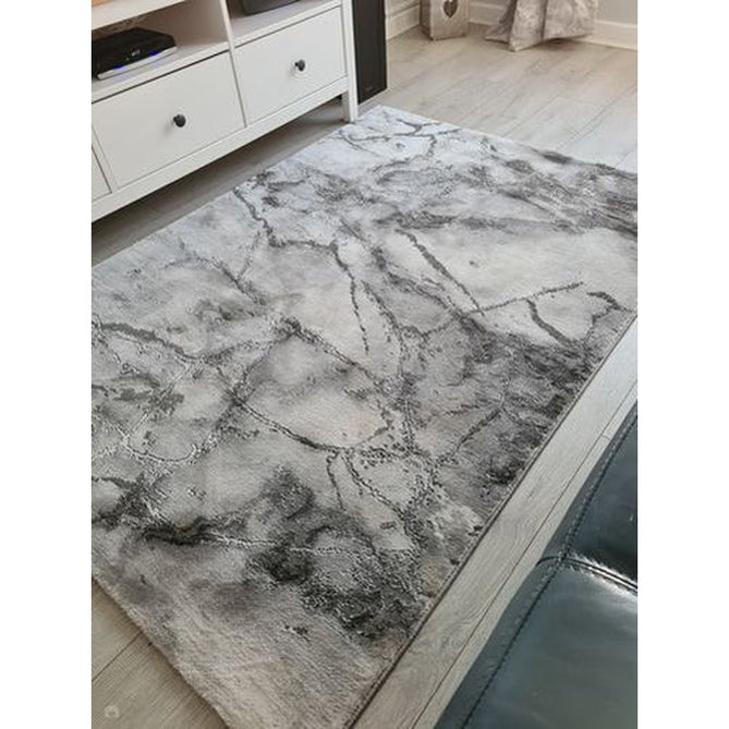 Craft 23270 Modern Abstract Marbled Soft Textured Ivory/Grey/Silver Rug-Think Rugs-Rug Love - The Most Loved Rug Store
