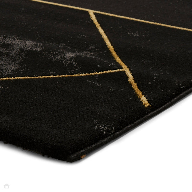Craft 23299 Modern Geometric Marbled Soft Textured Black/Gold Rug-Think Rugs-Rug Love - The Most Loved Rug Store