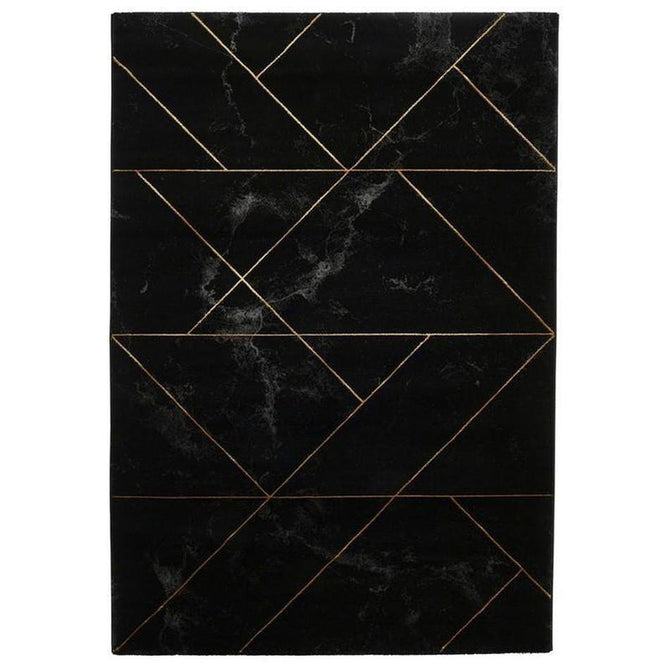 Craft 23299 Modern Geometric Marbled Soft Textured Black/Gold Rug-Think Rugs-Rug Love - The Most Loved Rug Store
