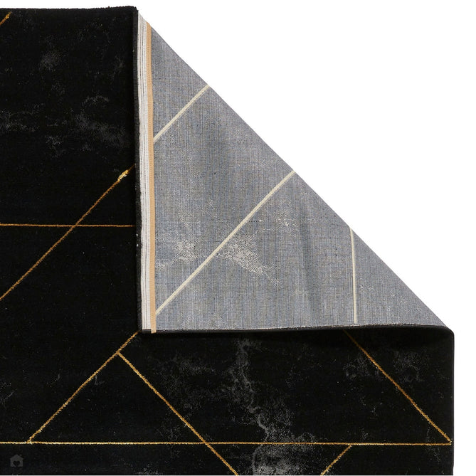 Craft 23299 Modern Geometric Marbled Soft Textured Black/Gold Rug-Think Rugs-Rug Love - The Most Loved Rug Store