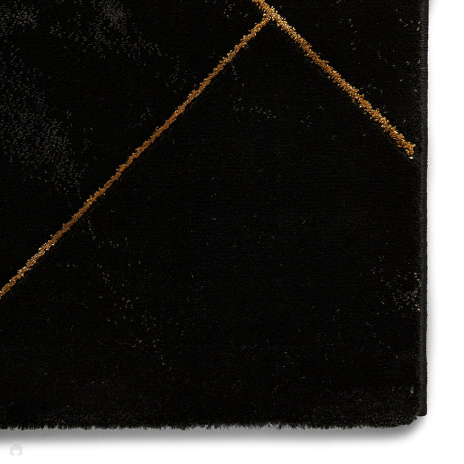 Craft 23299 Modern Geometric Marbled Soft Textured Black/Gold Rug-Think Rugs-Rug Love - The Most Loved Rug Store