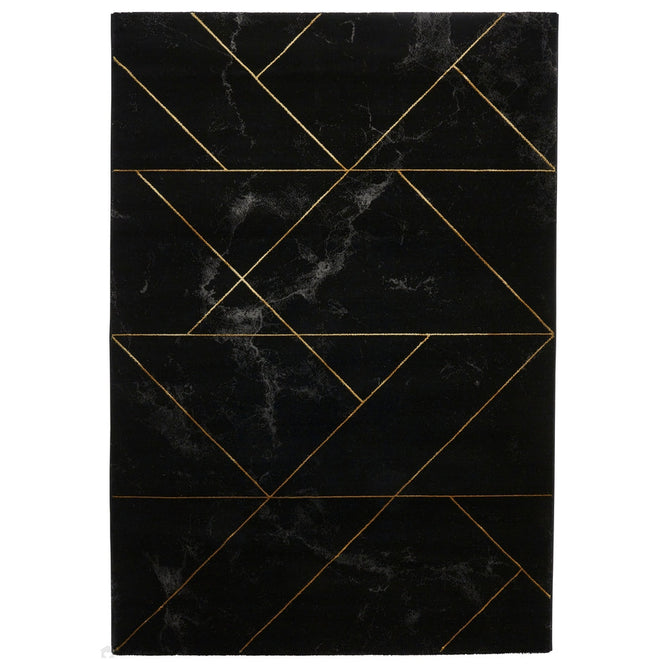 Craft 23299 Modern Geometric Marbled Soft Textured Black/Gold Rug-Think Rugs-Rug Love - The Most Loved Rug Store