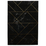 Craft 23299 Modern Geometric Marbled Soft Textured Black/Gold Rug