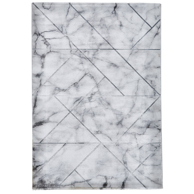 Craft 23299 Modern Geometric Marbled Soft Textured Grey/Ivory/Silver Rug-Think Rugs-Rug Love - The Most Loved Rug Store