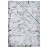 Craft 23299 Modern Geometric Marbled Soft Textured Grey/Ivory/Silver Rug