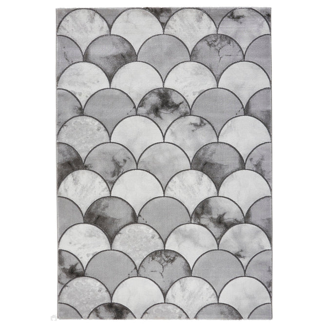 Craft 23361 Modern Geometric Scales Soft Textured Grey/Silver Rug-Think Rugs-Rug Love - The Most Loved Rug Store