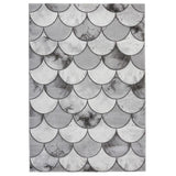 Craft 23361 Modern Geometric Scales Soft Textured Grey/Silver Rug