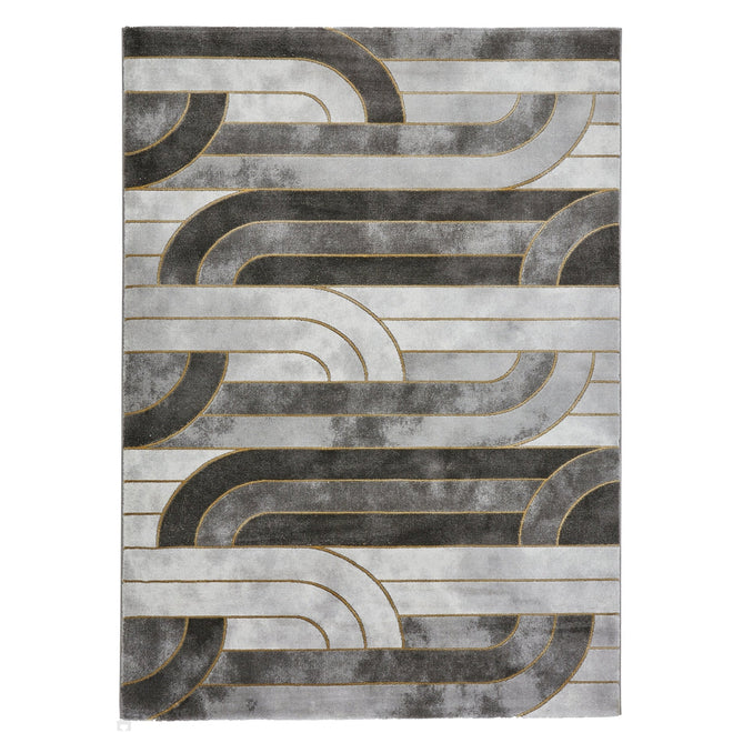 Craft 23430 Modern Geometric Wavy Soft Textured Grey/Gold Rug-Think Rugs-Rug Love - The Most Loved Rug Store