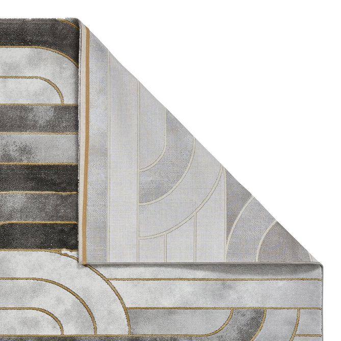 Craft 23430 Modern Geometric Wavy Soft Textured Grey/Gold Rug-Think Rugs-Rug Love - The Most Loved Rug Store