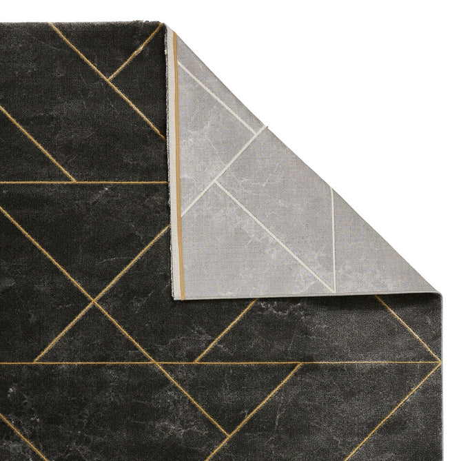 Craft 23486 Modern Geometric Marbled Soft Textured Dark Grey/Gold Rug-Think Rugs-Rug Love - The Most Loved Rug Store