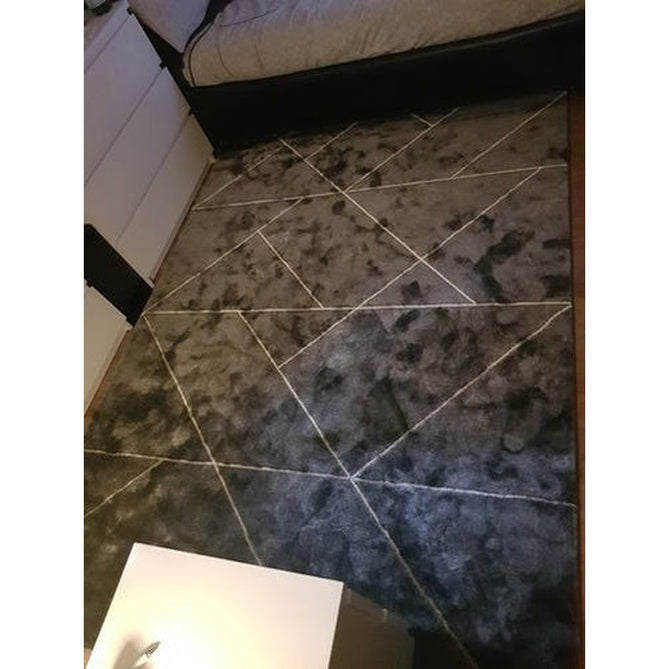 Craft 23486 Modern Geometric Marbled Soft Textured Dark Grey/Gold Rug-Think Rugs-Rug Love - The Most Loved Rug Store