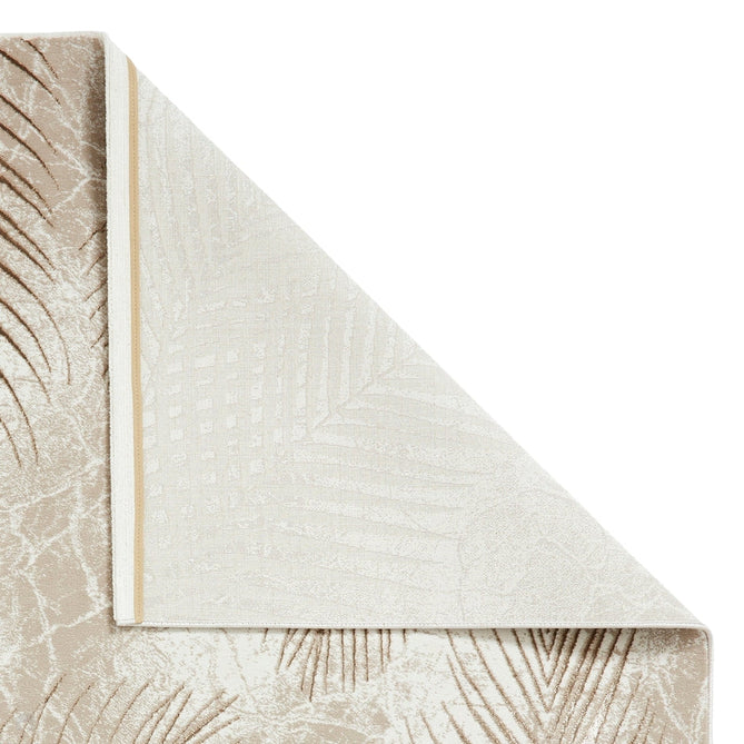 Creation 50051 Modern Botanical Ventation Distressed Metallic Shimmer Soft Textured Low Profile Short-Pile Beige/Bronze Rug-Think Rugs-Rug Love - The Most Loved Rug Store